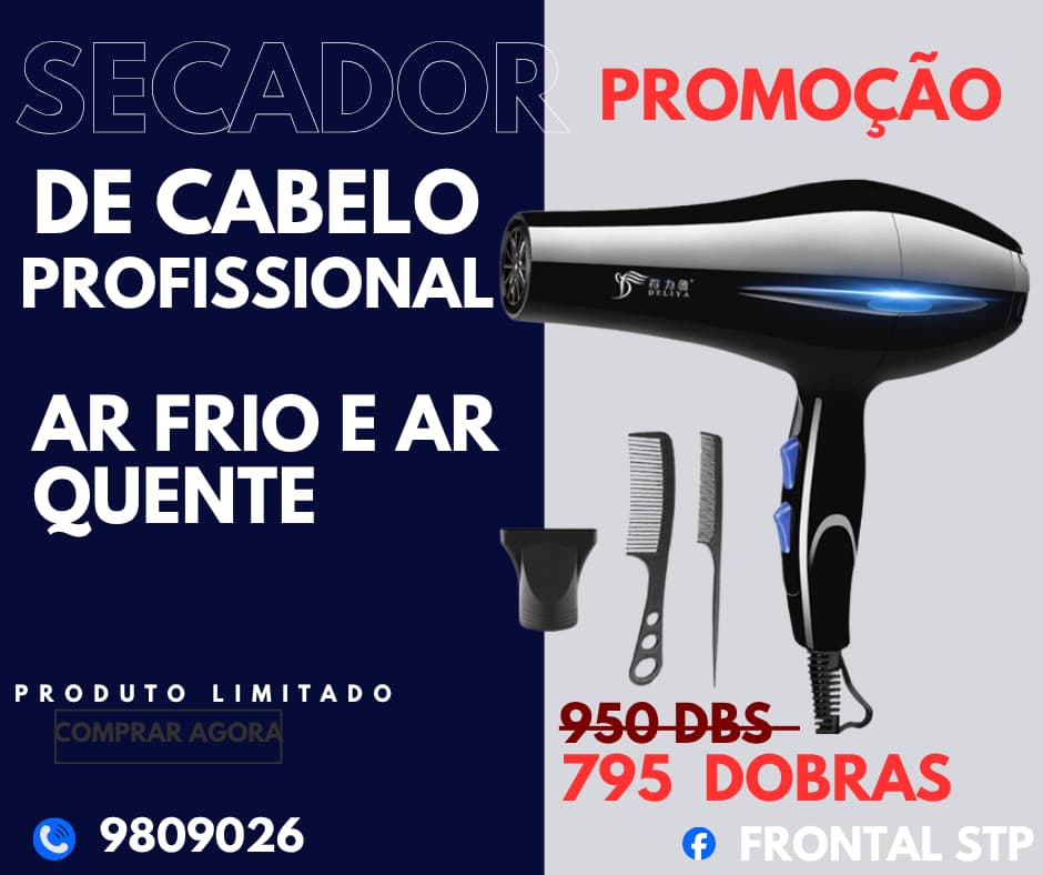 Secador de Cabelo Profissional com Ar Frio e Quente