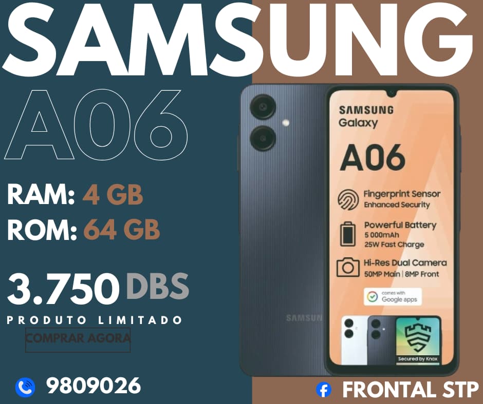 Telemóveis Novos: Samsung Galaxy A06 e OPPO A5x
